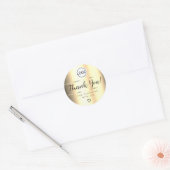 Luxe Gold Golden Ombre kleurengradiënt Dank u wel Ronde Sticker (Envelop)