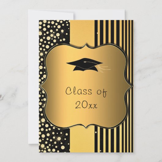 Luxe Gold Graduation Party Uitnodiging Kaart (Achterkant)