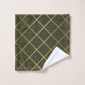 LUXE GOLD GREEN WAVE GRID BATH TOWEL SET BAD HANDDOEK (Wasdoekje)