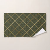 LUXE GOLD GREEN WAVE GRID BATH TOWEL SET BAD HANDDOEK (Handdoek)