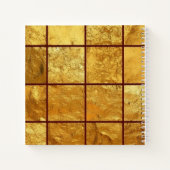 Luxe Gold Grid Sparkle Monogram Vierkant Notitieboek (Achterkant)