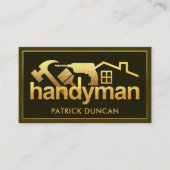 Luxe Gold Handyman Tools Border Visitekaartje (Voorkant)