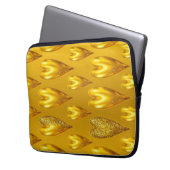 Luxe Gold Hearts Laptop Hoesje Laptop Sleeve (Voorkant Links)