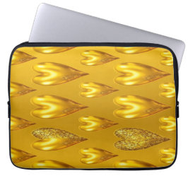 Luxe Gold Hearts Laptop Hoesje Laptop Sleeve