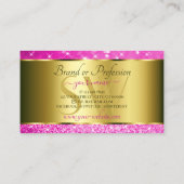 Luxe Gold Hot Pink Glitter Stars Initialen Visitekaartje (Achterkant)
