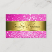 Luxe Gold Hot Pink Glitter Stars Initialen Visitekaartje (Voorkant)
