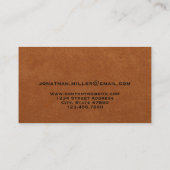 Luxe Gold Initiaal Logo Sable Leather Visitekaartje (Achterkant)