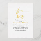 Luxe Gold is een jongen Baby shower Folie Uitnodiging (Voorkant)