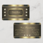 Luxe Gold-kleuren met luchtige Faux Rhinestones Visitekaartje (Voorkant / Achterkant)