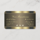 Luxe Gold-kleuren met luchtige Faux Rhinestones Visitekaartje (Achterkant)