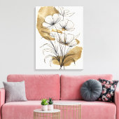 Luxe Gold Leaf Abstract Flowers Canvas Afdruk (Insitu (Woonkamer))