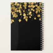 Luxe Gold Leaves op Black Planner (Achterkant)