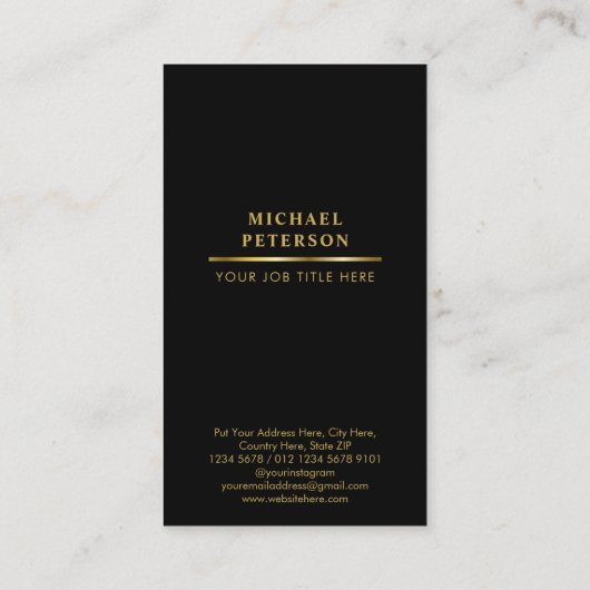 Luxe Gold Letter A Visitekaartje (Achterkant)