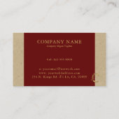 Luxe Gold Letter C op rood en karton Visitekaartje (Achterkant)