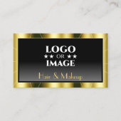 Luxe Gold Lijst zwarte gradiënt Koel met Logo Visitekaartje (Voorkant)