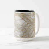 Luxe Gold Line Abstracte Mok - Elegant Modern Des (Voorkant rechts)