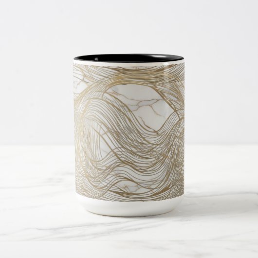 Luxe Gold Line Abstracte Mok - Elegant Modern Des (Center)