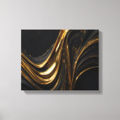 Luxe Gold Line Canvas | Abstracte zwarte gouden mu (Voorkant)