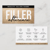 Luxe Gold Lip Filler Botox Aftercare Instruction Visitekaartje (Voorkant / Achterkant)