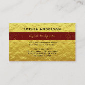 Luxe Gold Logo cirkel Foliage en Glitter Gold Foil Visitekaartje (Achterkant)