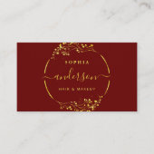 Luxe Gold Logo cirkel Foliage en Glitter Gold Foil Visitekaartje (Voorkant)