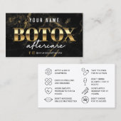 Luxe Gold Marble Botox Aftercare Card Visitekaartje (Voorkant / Achterkant)