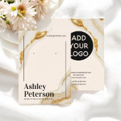 Luxe Gold Marble Folie script oorbel display Visitekaartje