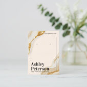 Luxe Gold Marble Folie script oorbel display Visitekaartje (Staand voorkant)