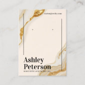 Luxe Gold Marble Folie script oorbel display Visitekaartje (Voorkant)