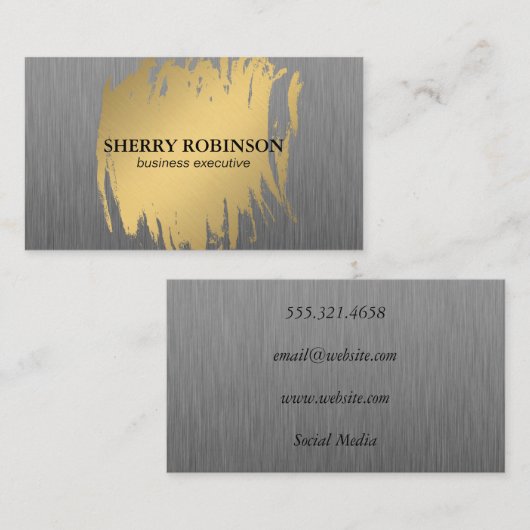 Luxe Gold met Faux Metallic Visitekaartje (Voorkant / Achterkant)