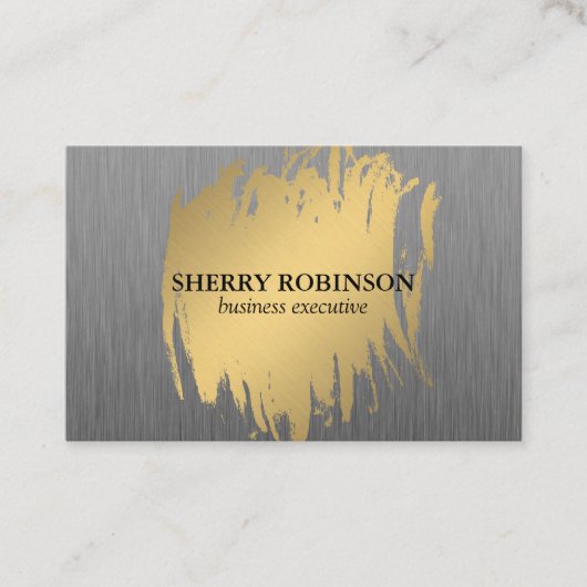 Luxe Gold met Faux Metallic Visitekaartje (Voorkant)