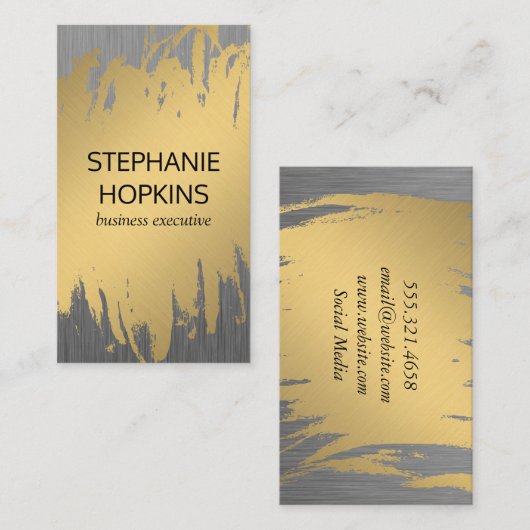 Luxe Gold met Faux Metallic Visitekaartje (Voorkant / Achterkant)