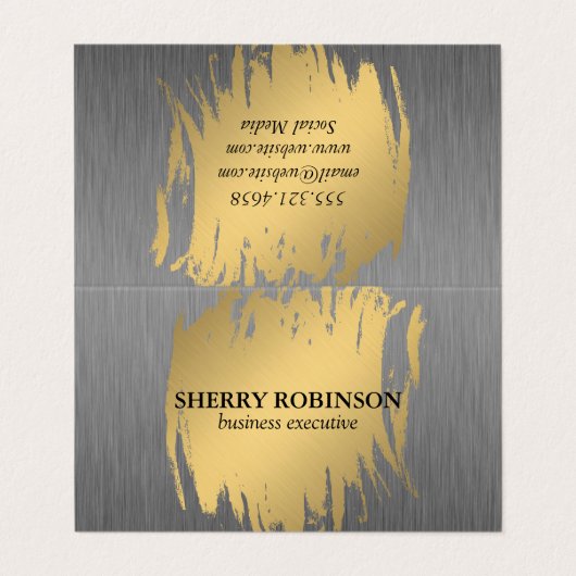 Luxe Gold met Faux Metallic Visitekaartje (Buitenkant ongevouwen)