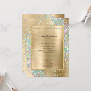 LUXE GOLD METALLIC HOLOGRAFISCHE PASTEL WEDING KAART