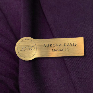 Luxe Gold Metallic Modern Business Logo Naamplaatje