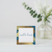 LUXE GOLD  modern glam verguld donkerblauw Vierkante Visitekaartje (Staand voorkant)