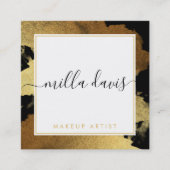 LUXE GOLD modern glam verguld trendy zwart Vierkante Visitekaartje (Voorkant)