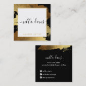 LUXE GOLD  modern glam verguld trendy zwart Vierkante Visitekaartje (Voorkant / Achterkant)