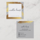 LUXE GOLD  moderne glam verguld bord grijs Vierkante Visitekaartje (Voorkant / Achterkant)