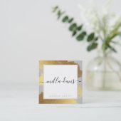 LUXE GOLD  moderne glam verguld bord grijs Vierkante Visitekaartje (Staand voorkant)