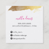 LUXE GOLD moderne glamour verguld felroze Vierkante Visitekaartje (Achterkant)