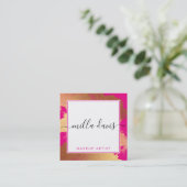 LUXE GOLD moderne glamour verguld felroze Vierkante Visitekaartje (Staand voorkant)