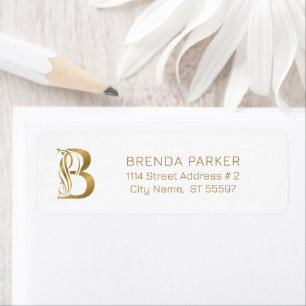 Luxe Gold Monogram B Etiket