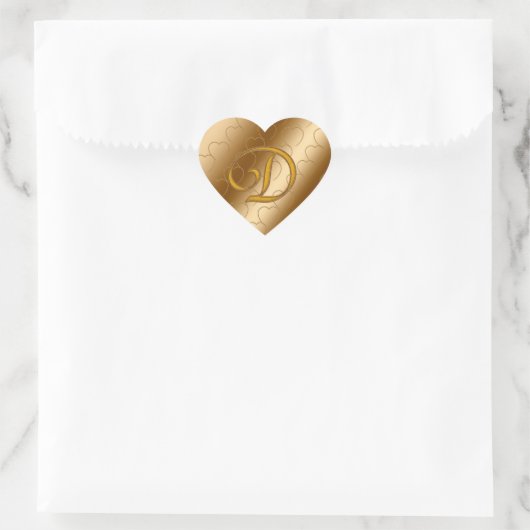 Luxe Gold Monogram D Hart Sticker (Tas)