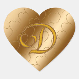 Luxe Gold Monogram D Hart Sticker
