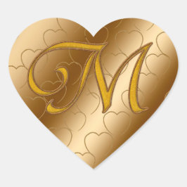 Luxe Gold Monogram M Hart Sticker