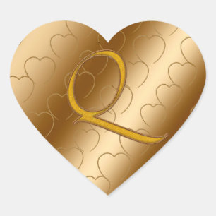 Luxe Gold Monogram Q Hart Sticker