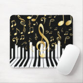 Luxe Gold Music Note pianotoetsen Muismat (Met muis)