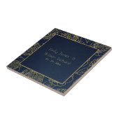 LUXE GOLD NAVY ELEGANT ROOS FLORAL BEWAREN DE DATU TEGELTJE (Zijkant)