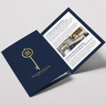 Luxe Gold/Navy Skelet Key Real Estate Brochure